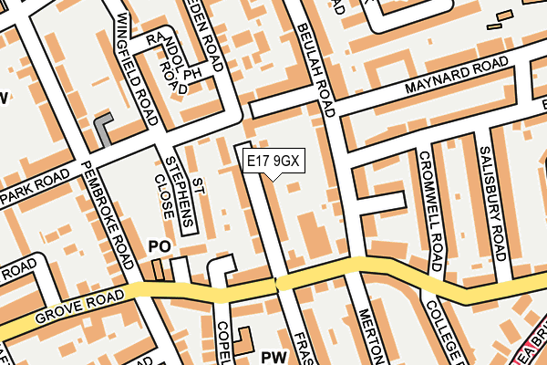 E17 9GX map - OS OpenMap – Local (Ordnance Survey)