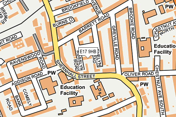 E17 9HB map - OS OpenMap – Local (Ordnance Survey)
