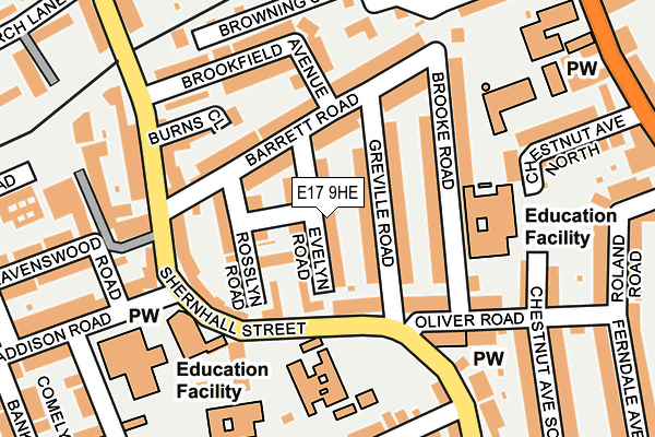 E17 9HE map - OS OpenMap – Local (Ordnance Survey)