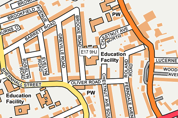 E17 9HJ map - OS OpenMap – Local (Ordnance Survey)