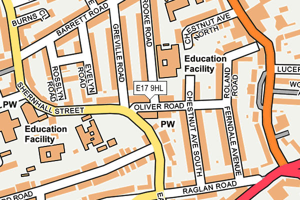 E17 9HL map - OS OpenMap – Local (Ordnance Survey)