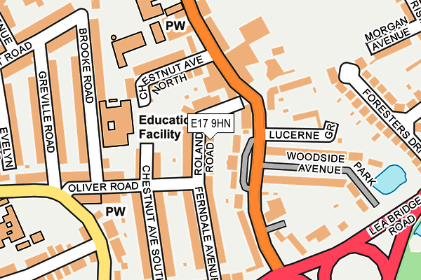 E17 9HN map - OS OpenMap – Local (Ordnance Survey)