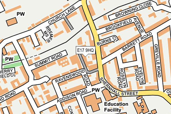 E17 9HQ map - OS OpenMap – Local (Ordnance Survey)