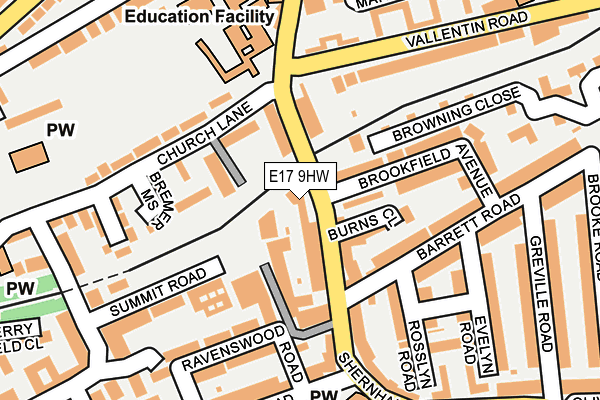 E17 9HW map - OS OpenMap – Local (Ordnance Survey)