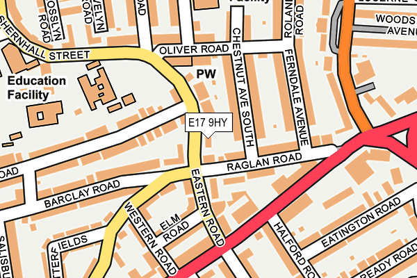 E17 9HY map - OS OpenMap – Local (Ordnance Survey)