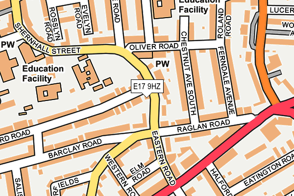 E17 9HZ map - OS OpenMap – Local (Ordnance Survey)