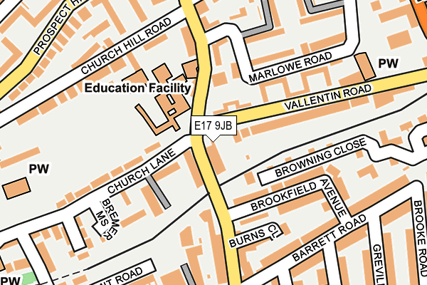E17 9JB map - OS OpenMap – Local (Ordnance Survey)