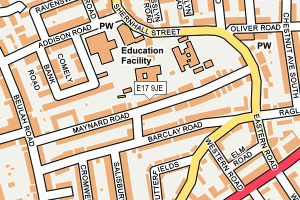 E17 9JE map - OS OpenMap – Local (Ordnance Survey)