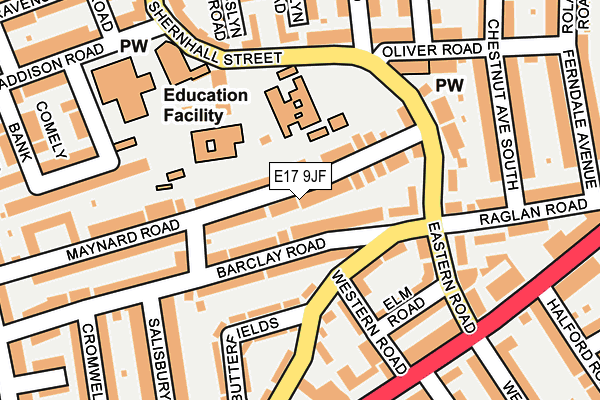 E17 9JF map - OS OpenMap – Local (Ordnance Survey)