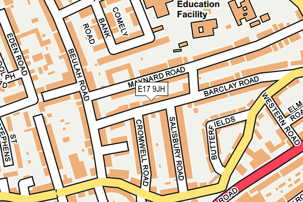 E17 9JH map - OS OpenMap – Local (Ordnance Survey)