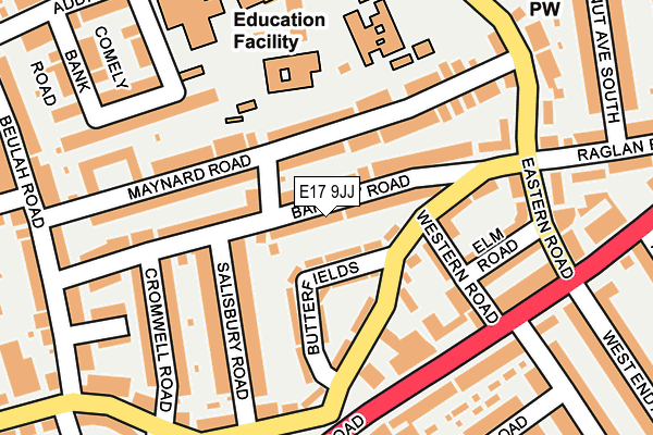 E17 9JJ map - OS OpenMap – Local (Ordnance Survey)
