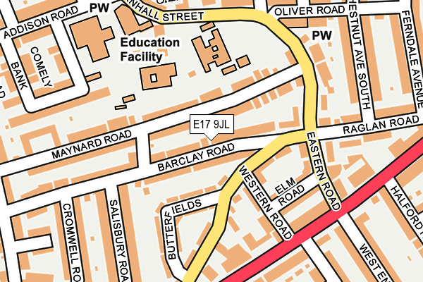 E17 9JL map - OS OpenMap – Local (Ordnance Survey)