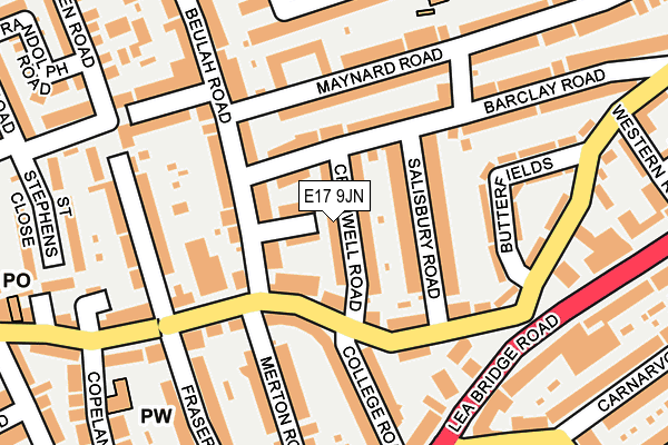 E17 9JN map - OS OpenMap – Local (Ordnance Survey)