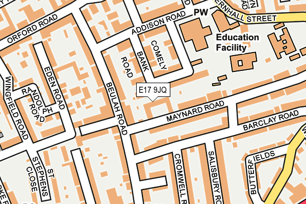 E17 9JQ map - OS OpenMap – Local (Ordnance Survey)