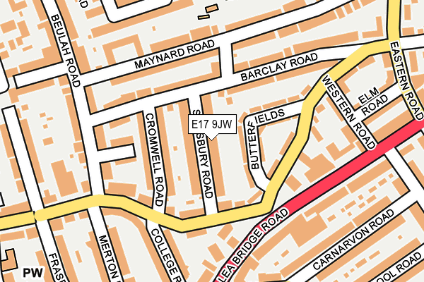 E17 9JW map - OS OpenMap – Local (Ordnance Survey)