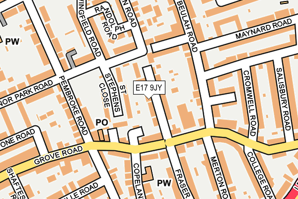 E17 9JY map - OS OpenMap – Local (Ordnance Survey)