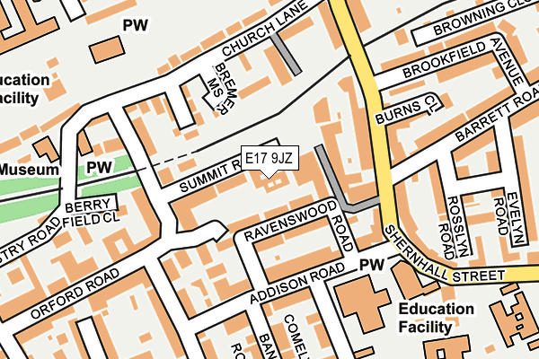 E17 9JZ map - OS OpenMap – Local (Ordnance Survey)