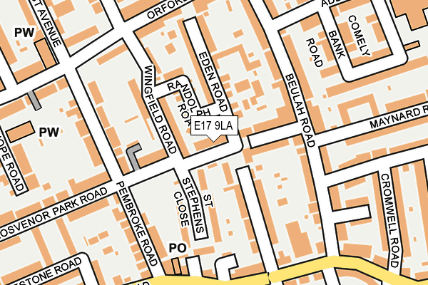 E17 9LA map - OS OpenMap – Local (Ordnance Survey)