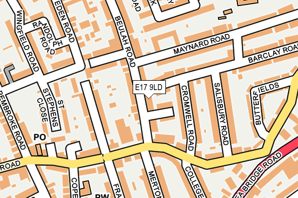 E17 9LD map - OS OpenMap – Local (Ordnance Survey)
