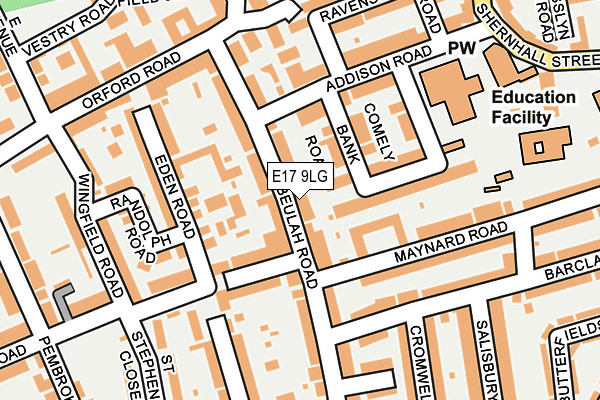E17 9LG map - OS OpenMap – Local (Ordnance Survey)