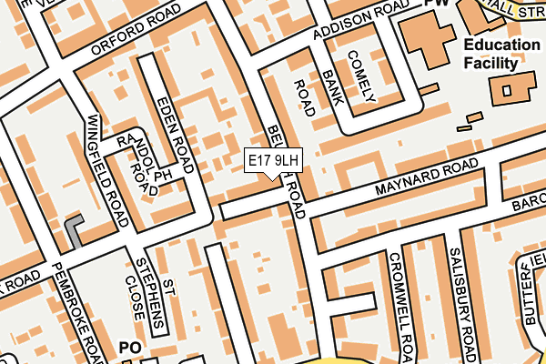 E17 9LH map - OS OpenMap – Local (Ordnance Survey)