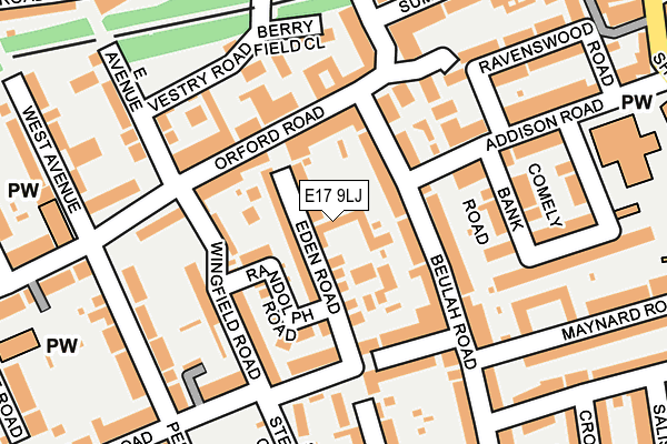 E17 9LJ map - OS OpenMap – Local (Ordnance Survey)