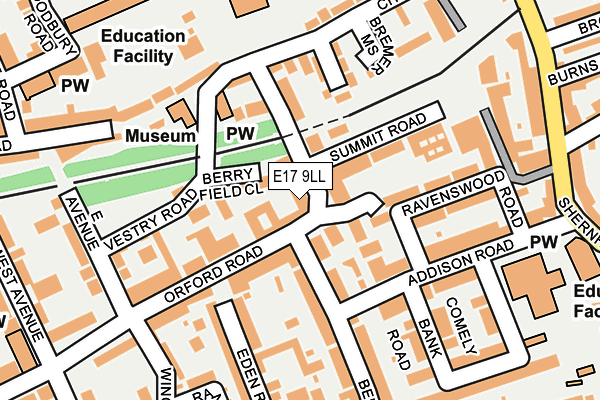 E17 9LL map - OS OpenMap – Local (Ordnance Survey)