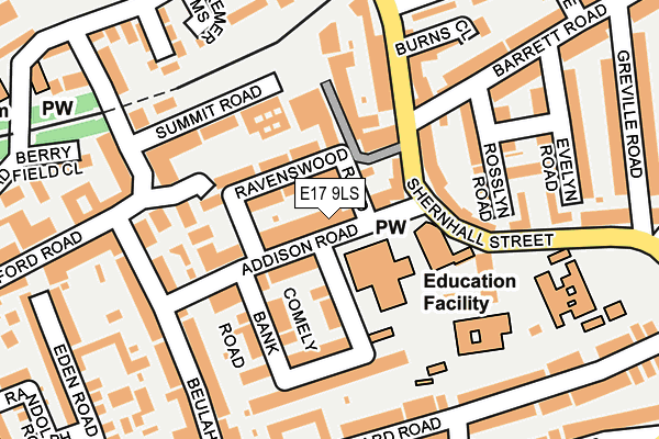 E17 9LS map - OS OpenMap – Local (Ordnance Survey)