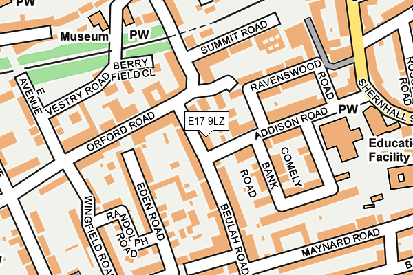 E17 9LZ map - OS OpenMap – Local (Ordnance Survey)