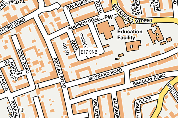 E17 9NB map - OS OpenMap – Local (Ordnance Survey)