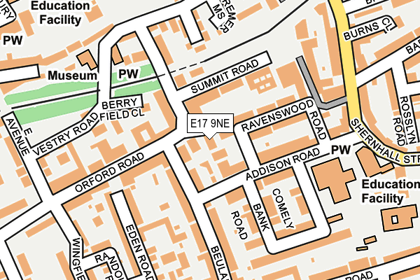 E17 9NE map - OS OpenMap – Local (Ordnance Survey)