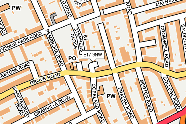 E17 9NW map - OS OpenMap – Local (Ordnance Survey)