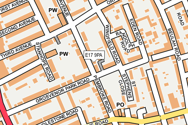 E17 9PA map - OS OpenMap – Local (Ordnance Survey)