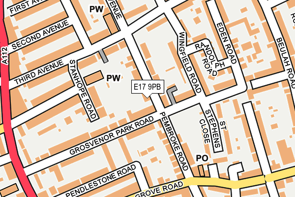 E17 9PB map - OS OpenMap – Local (Ordnance Survey)