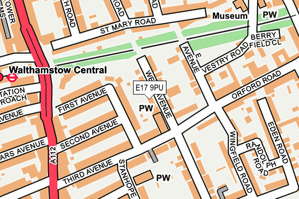 E17 9PU map - OS OpenMap – Local (Ordnance Survey)