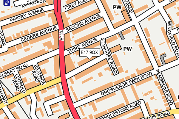 E17 9QX map - OS OpenMap – Local (Ordnance Survey)