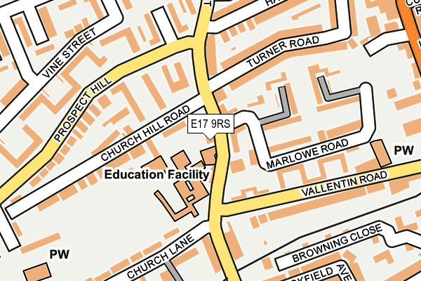 E17 9RS map - OS OpenMap – Local (Ordnance Survey)