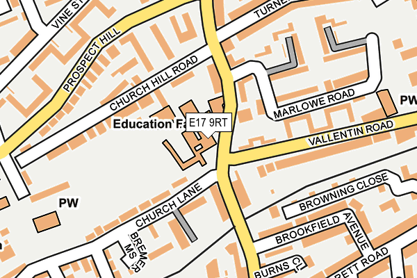 E17 9RT map - OS OpenMap – Local (Ordnance Survey)