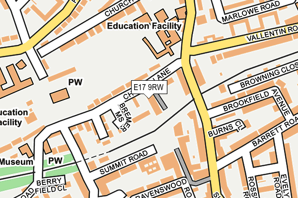 E17 9RW map - OS OpenMap – Local (Ordnance Survey)