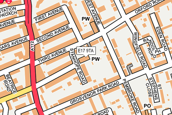 E17 9TA map - OS OpenMap – Local (Ordnance Survey)