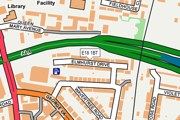 E18 1BT map - OS OpenMap – Local (Ordnance Survey)