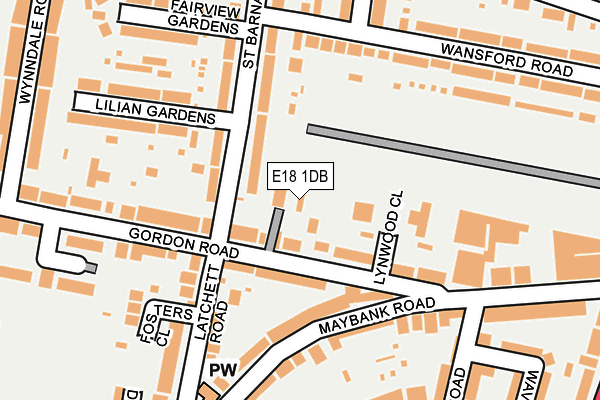 E18 1DB map - OS OpenMap – Local (Ordnance Survey)