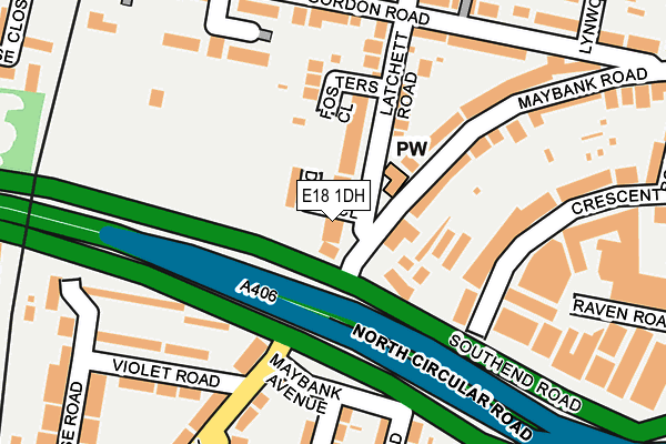 E18 1DH map - OS OpenMap – Local (Ordnance Survey)