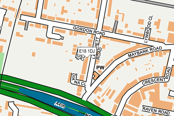 E18 1DJ map - OS OpenMap – Local (Ordnance Survey)