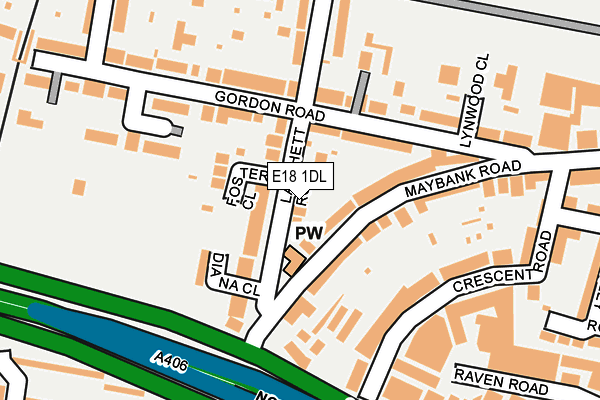 E18 1DL map - OS OpenMap – Local (Ordnance Survey)