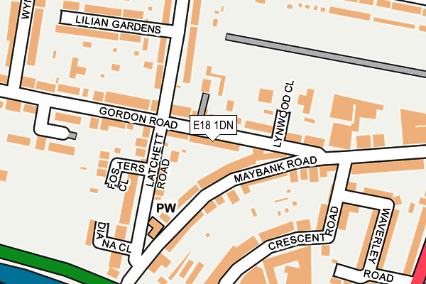 E18 1DN map - OS OpenMap – Local (Ordnance Survey)