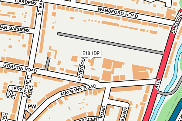 E18 1DP map - OS OpenMap – Local (Ordnance Survey)