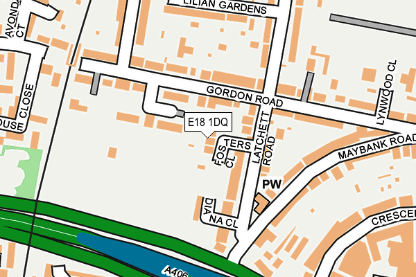 E18 1DQ map - OS OpenMap – Local (Ordnance Survey)