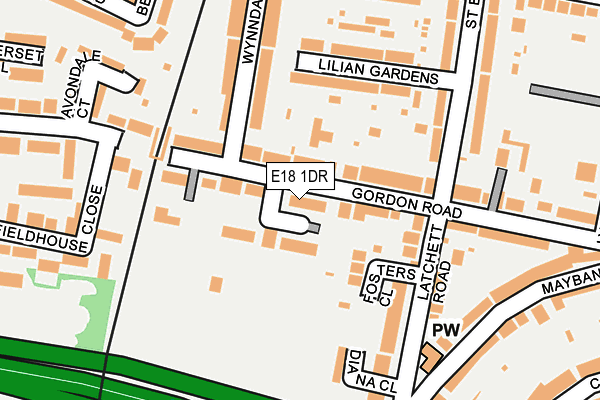 E18 1DR map - OS OpenMap – Local (Ordnance Survey)
