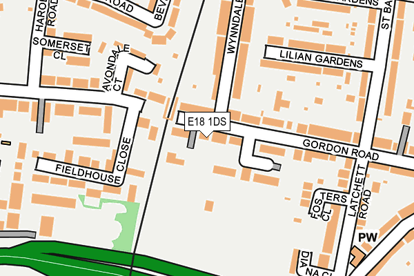 E18 1DS map - OS OpenMap – Local (Ordnance Survey)